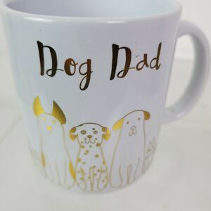 Dog Dad Gold White Coffee Tea Mug Fur‎ Gift For Dog Dad Dog Lover Puppy SN